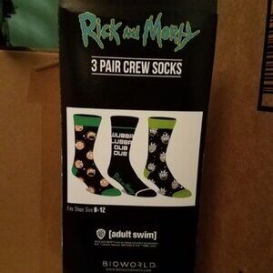Rick and Morty Sock Set – 3 Pack Crew Socks “Wubba Lubba Dub Dub"